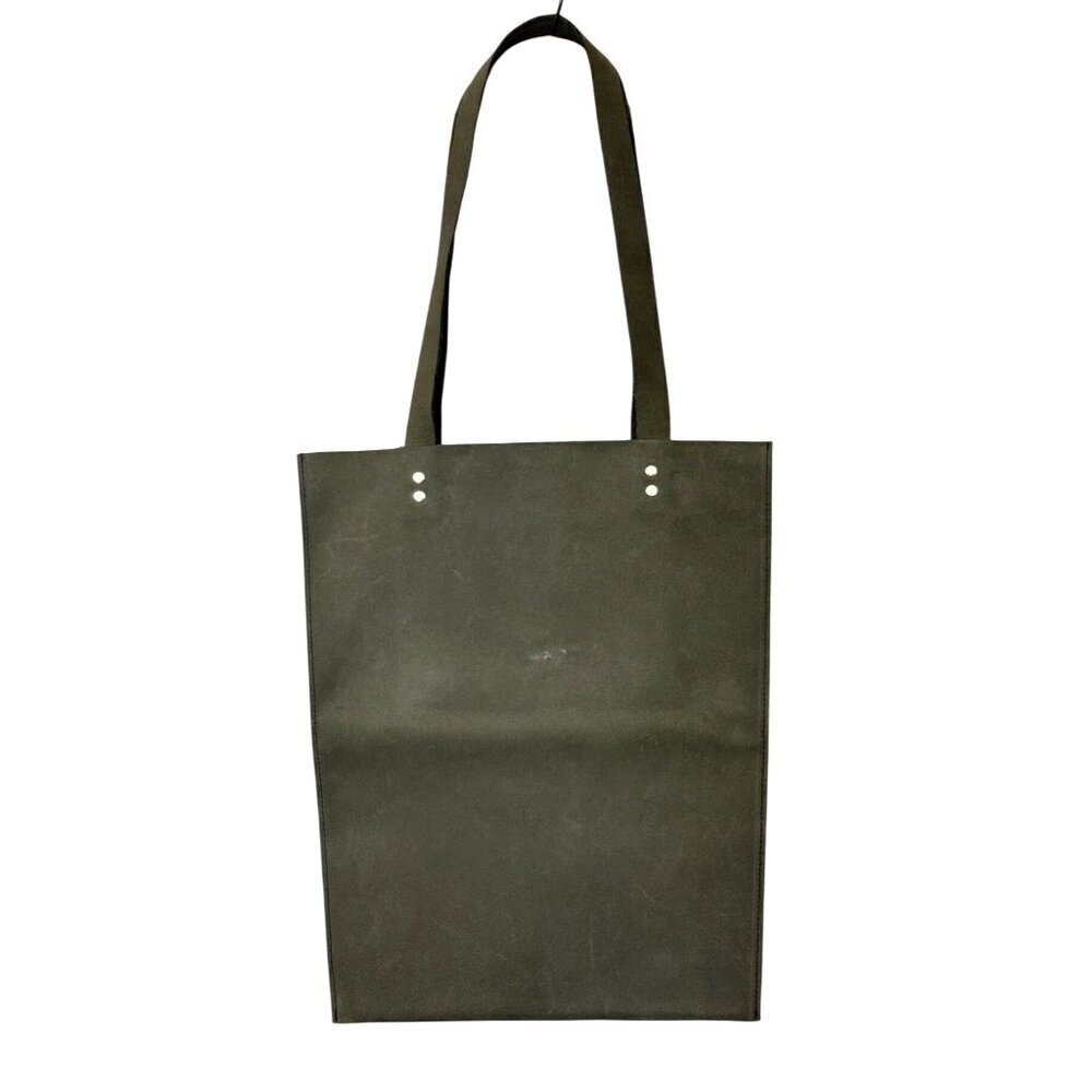 KIKO Leather Shopper Tote Bag Gray / Cocoa Minimalist Modern Purse 12x15 Travel